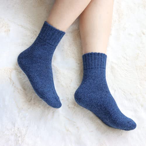 Moyel 5 Pairs Thick Warm Wool Socks - Cozy Thermal Winter Socks for Women - Small Gifts for Mom, Grandma, Wife