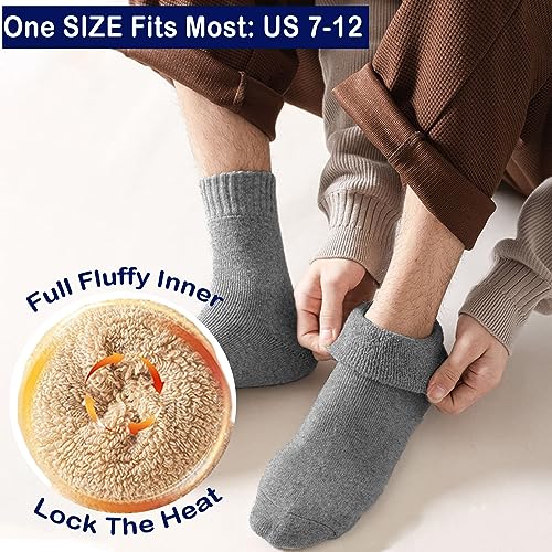 MOSOTECH 5 Pairs Warm Wool Socks for Men, Size 7-12, Thick Thermal Socks Cozy Boot Socks for Cold Winter