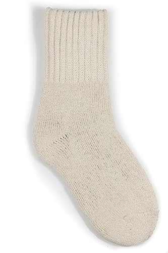 Weweya Boot Socks - Warm Winter Cabin Socks, Thermal Thick Wool, Soft Gift for Women, 3 Pairs Cream