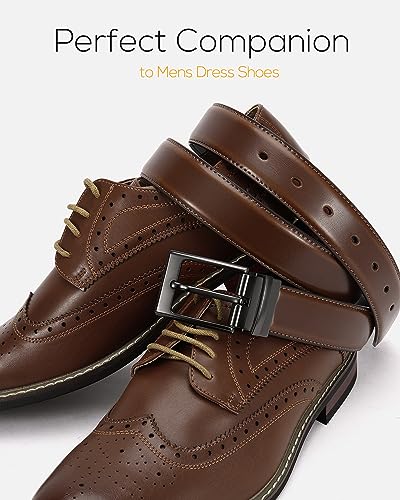 CHAOREN Mens Belts Leather Reversible - One Belt, Two Styles for Dress and Casual Wear