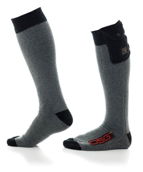 DSG Outerwear Women's 3V Wool Blend Heated Socks (Small-Medium, Heather Black)