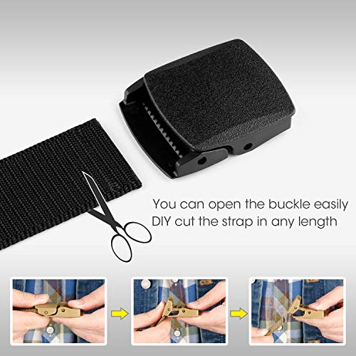 JASGOOD Nylon Canvas Breathable Military Tactical Men Waist Belt With Plastic Buckle