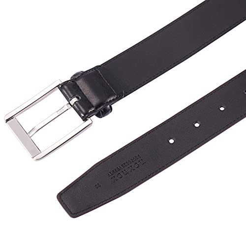 XOUXOU Men's Casual Leather Jeans Belts Classic Work Business Dress Belt with Prong Buckle for Men (Black (S101), 38 (Waist 36))