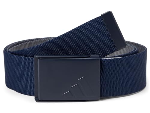 adidas Men's Reversible Web Belt, Collegiate Navy/Grey Four, OSFM