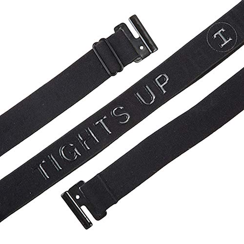 TIGHTS UP Adjustable, Gel Backing, Flat Buckle, Metal Free, Invisible Elastic Belt. Stretch Belt for Women and Men | Black Belt