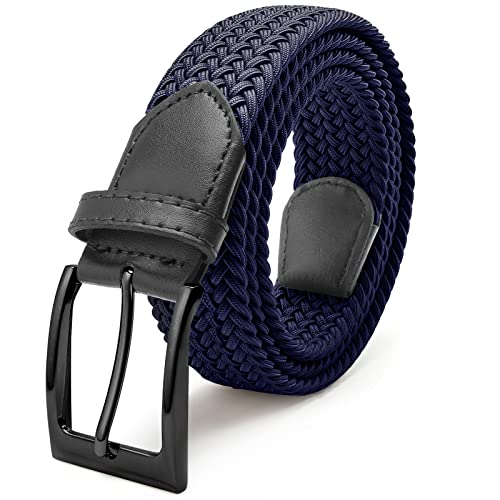 FAIRWIN Braided Stretch Mens Elastic Belt Fabric Cloth Jeans Canvas 1 3/8" Casual Belt Woven Web Golf Belts for Men Belts