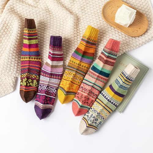 GLCMXMART wool socks for women, warm thermal thick winter socks for women cold weather, gift for women her