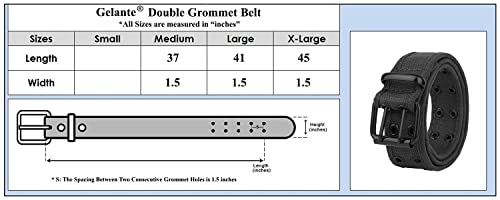 Gelante Canvas Double Grommet Hole Belt 12 Colors