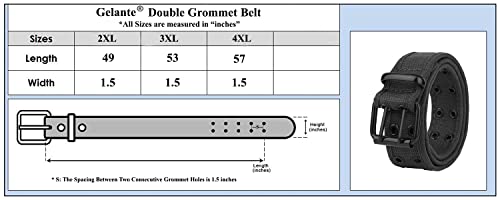 Gelante Canvas Double Grommet Hole Belt 12 Colors