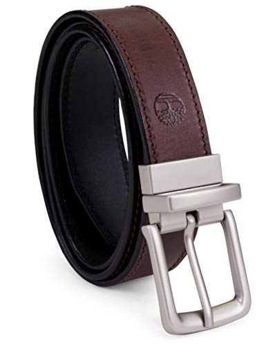 Timberland mens Classic Leather Reversible Belt, Brown/Black, 38