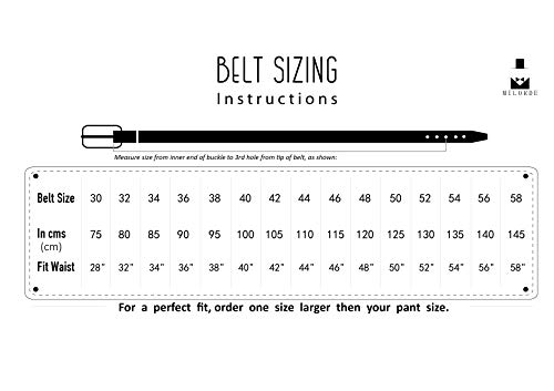 MILORDE Men Black Belts, Fashion & Classic Design for Dress and Causal (Size 34 (Waist 32), Basic Black)