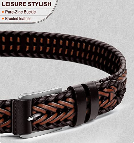 bULLIANT Mens/Women belts, Leather Woven braided belts for Men Casual Jeans Golf,Anyfit,Gift boxed