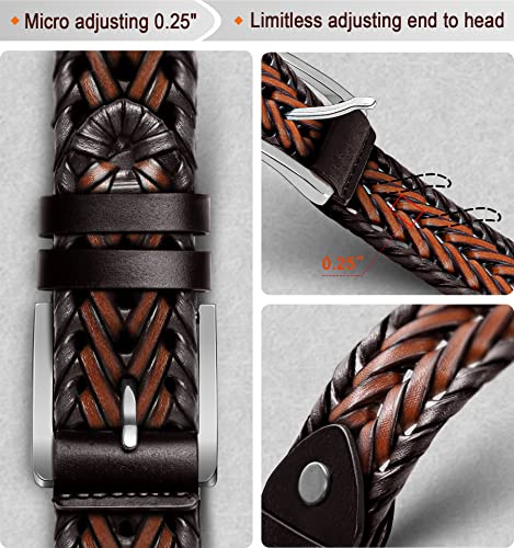 bULLIANT Mens/Women belts, Leather Woven braided belts for Men Casual Jeans Golf,Anyfit,Gift boxed