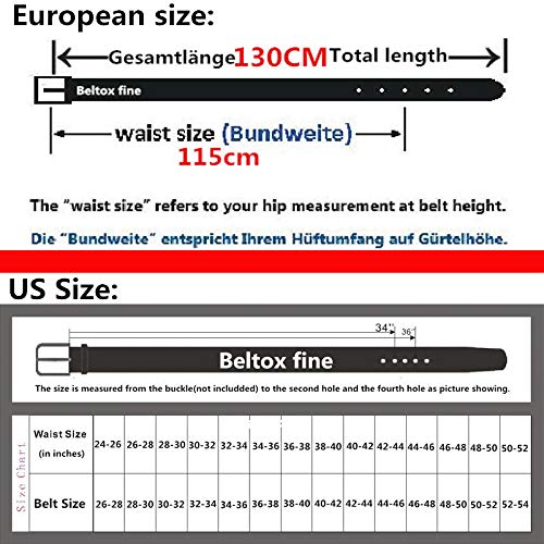 beltox fine Men’s Casual Leather Jeans Belts 1 1/2” Wide 4MM Thick Alloy Prong Buckle Work Dress Belt for Men（Black Belt with Black Buckle，32-34）