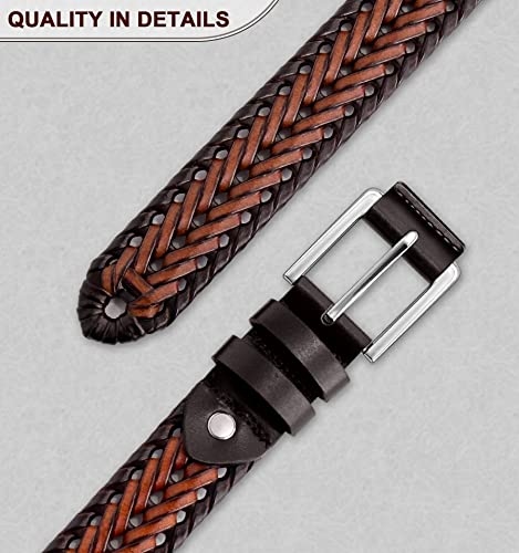 bULLIANT Mens/Women belts, Leather Woven braided belts for Men Casual Jeans Golf,Anyfit,Gift boxed