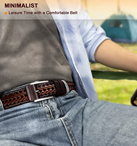 bULLIANT Mens/Women belts, Leather Woven braided belts for Men Casual Jeans Golf,Anyfit,Gift boxed
