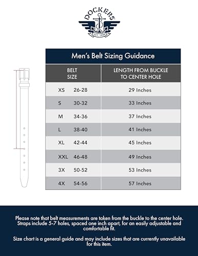 Dockers Men's Everyday Casual Belt-Regular and Big & Tall Sizing, Brown, 38