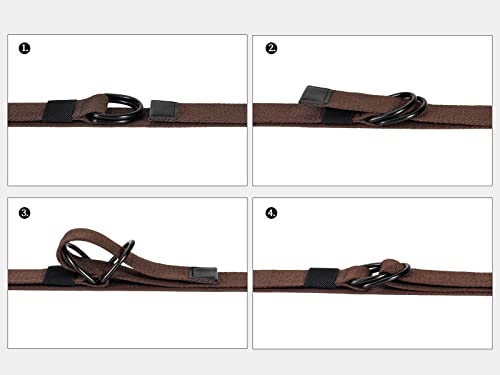 maikun Mens & Womens Canvas Belt with Black D-ring 1 1/2" Wide Extra Long Black, 110cm long, for waist size 31-35''