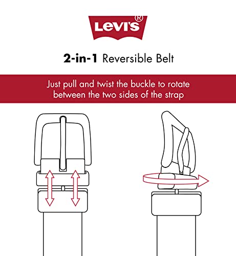 Levi's Men's Reversible Casual Jeans Belt, Brown/Black 1, Large (38-40)