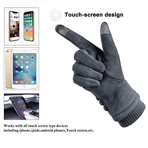 Dsane Womens Gloves Winter Touch Screen Texting Phone Windproof Gloves for Women Fleece Lined Thick Warm Gloves X-Large