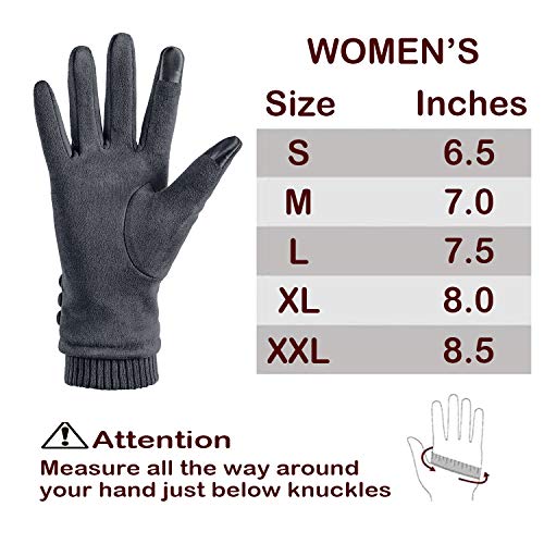 Dsane Womens Gloves Winter Touch Screen Texting Phone Windproof Gloves for Women Fleece Lined Thick Warm Gloves X-Large