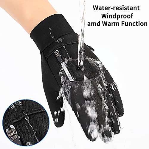 Weitars Winter Gloves Waterproof Thermal Sport Glove for Men and Women for Running Cycling Driving Hiking, Snug Fit Warm Glove for Work (XL)