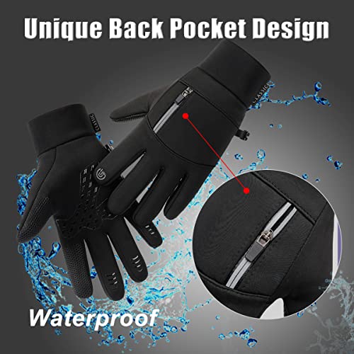 Weitars Winter Gloves Waterproof Thermal Sport Glove for Men and Women for Running Cycling Driving Hiking, Snug Fit Warm Glove for Work (XL)