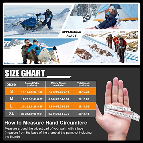 anqier -30℉ Winter Gloves Touchscreen Thermal Gloves for Skiing Running Hiking Waterproof Windproof Gloves for Men Women Black Small