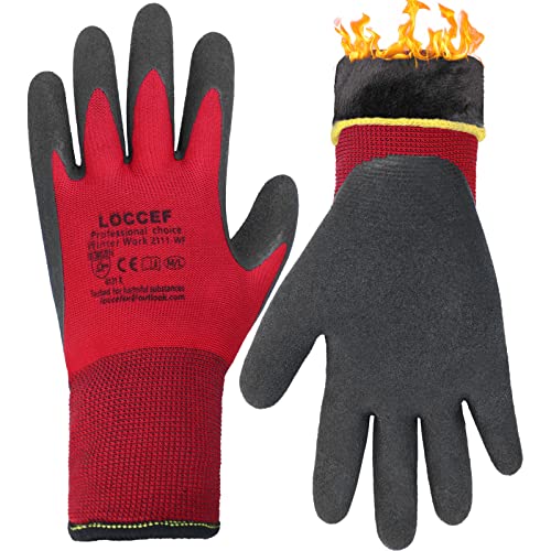 LOCCEF 2 Pairs Winter Work Gloves for Men and Women, Freezer Gloves for Work Below Zero, Thermal Insulated, Super Grip (XL)