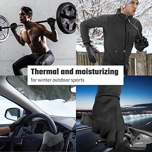 FanVince Thermal Gloves Touchscreen Winter Insulated Glove - Windproof Water Resistant for Running Cycling Driving Outdoor Hiking in Cold Weather for Men and Women (Black,Medium)
