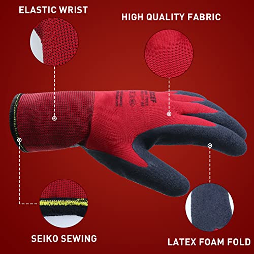 LOCCEF 2 Pairs Winter Work Gloves for Men and Women, Freezer Gloves for Work Below Zero, Thermal Insulated, Super Grip (XL)