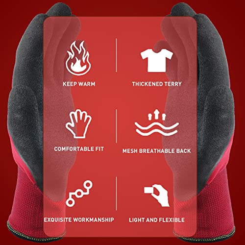 LOCCEF 2 Pairs Winter Work Gloves for Men and Women, Freezer Gloves for Work Below Zero, Thermal Insulated, Super Grip (XL)