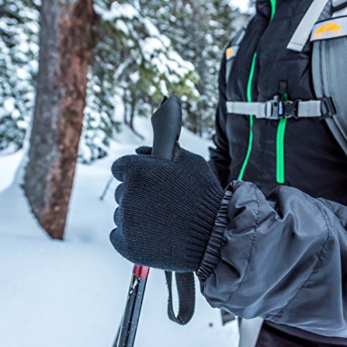Minus33 Merino Wool Glove Liner - Warm Base Layer - Ski Liner Glove - 3 Season Wear - Multiple Colors and Sizes - Black - X-Large