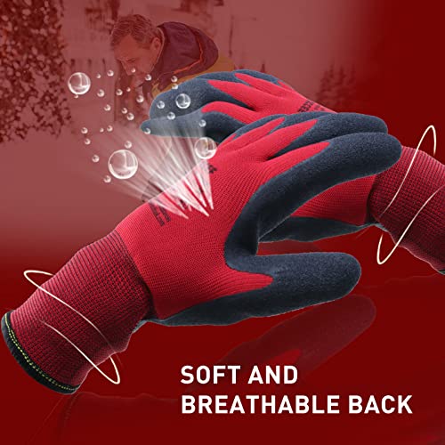 LOCCEF 2 Pairs Winter Work Gloves for Men and Women, Freezer Gloves for Work Below Zero, Thermal Insulated, Super Grip (XL)