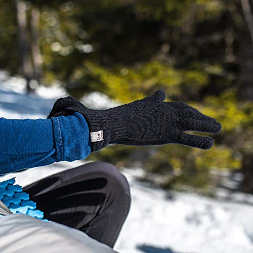 Minus33 Merino Wool Glove Liner - Warm Base Layer - Ski Liner Glove - 3 Season Wear - Multiple Colors and Sizes - Black - X-Large