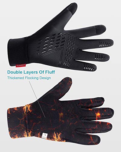 anqier Winter Gloves,Newest Windproof Warm Touchscreen Gloves Men Women for Cycling Running Outdoor Activities (Black-B, Medium)
