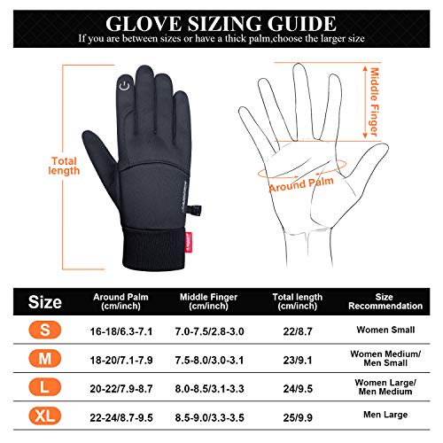 anqier Winter Gloves,Newest Windproof Warm Touchscreen Gloves Men Women for Cycling Running Outdoor Activities (Black-B, Medium)