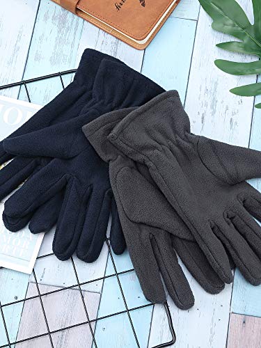 SATINIOR 6 Pairs Winter Fleece Gloves Full Fingers Warm Mittens Gloves for Women Men (Novel Colors)