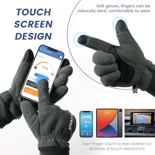 clubone Winter Gloves - Gloves for Men Women, Stretch Fleece Gloves With Smart Touch, Windproof Glove for Running Driving Hiking, Warm Gifts