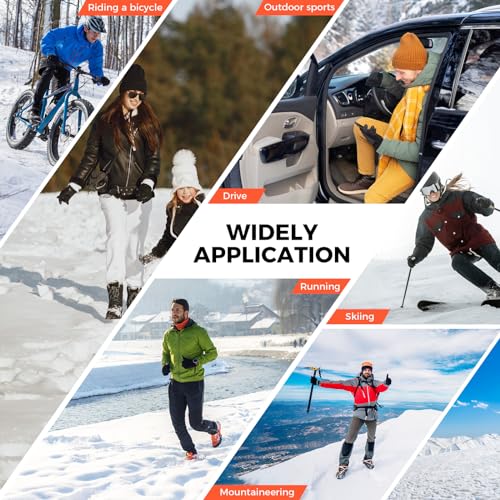 AURUZA Winter Gloves for Men and Womens, Waterproof Cycling Gloves for Men and Womens Cold Weather, Touch Screen Anti-Slip Gloves for Winter, Windproof Gloves for Cycling Driving Running M