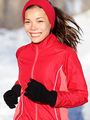 SATINIOR 6 Pairs Winter Fleece Gloves Full Fingers Warm Mittens Gloves for Women Men (Novel Colors)