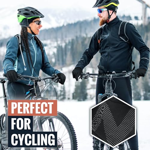 OZERO Winter Gloves for Women Men: Water-Resistant Touch Screen Cold Weather Glove for Texting, Non-Slip Palm Windproof for Driving Cycling Hiking - All-Black (Small)