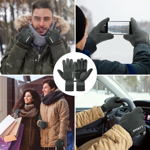 clubone Winter Gloves - Gloves for Men Women, Stretch Fleece Gloves With Smart Touch, Windproof Glove for Running Driving Hiking, Warm Gifts