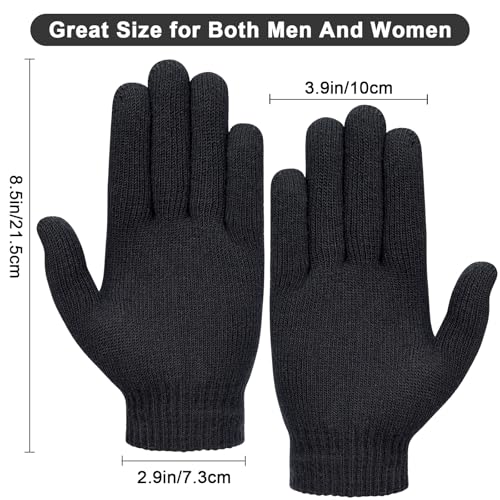 MENOLY 3 Pairs Winter Magic Gloves for Adult Men Women Knit Gloves Warm Stretchy Knit Gloves One Size Fits Men Women Teens