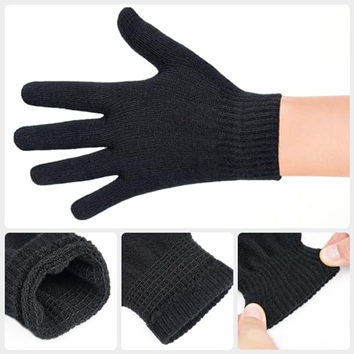 MENOLY 3 Pairs Winter Magic Gloves for Adult Men Women Knit Gloves Warm Stretchy Knit Gloves One Size Fits Men Women Teens