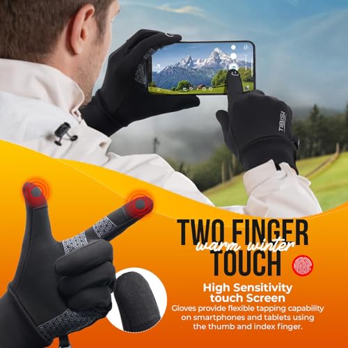 Tmani Winter Gloves Women Men, Warm Thermal Running Touchscreen Men Lightweight Walking Anti-Slip for Skiing