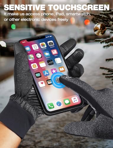 rivmount Winter Gloves Women Men - Warm Gloves Cold Weather, Windproof, Touchscreen, Snow Skiing Thermal Liners - Cycling Running Gear, Driving, Walking, Hiking, Commuting, Texting