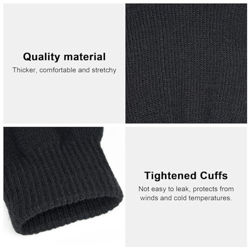 MENOLY 3 Pairs Winter Magic Gloves for Adult Men Women Knit Gloves Warm Stretchy Knit Gloves One Size Fits Men Women Teens