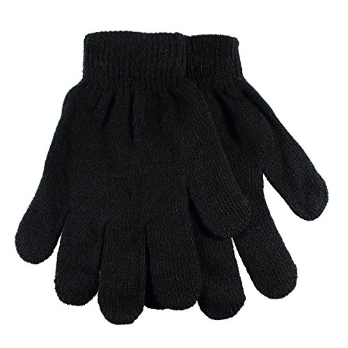 Gelante Adult Winter Knitted Magic Gloves Wholesale Lot 12 Pairs 9905-Black-12 Pairs