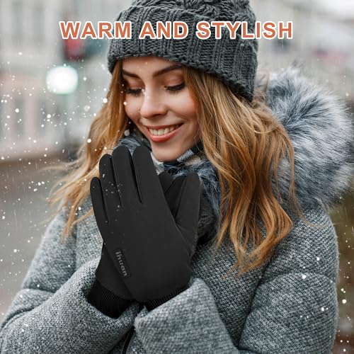 ihuan Winter Gloves for Men Women - Cold Weather Gloves for Running Cycling, Snow Warm Gloves Touchscreen Finger